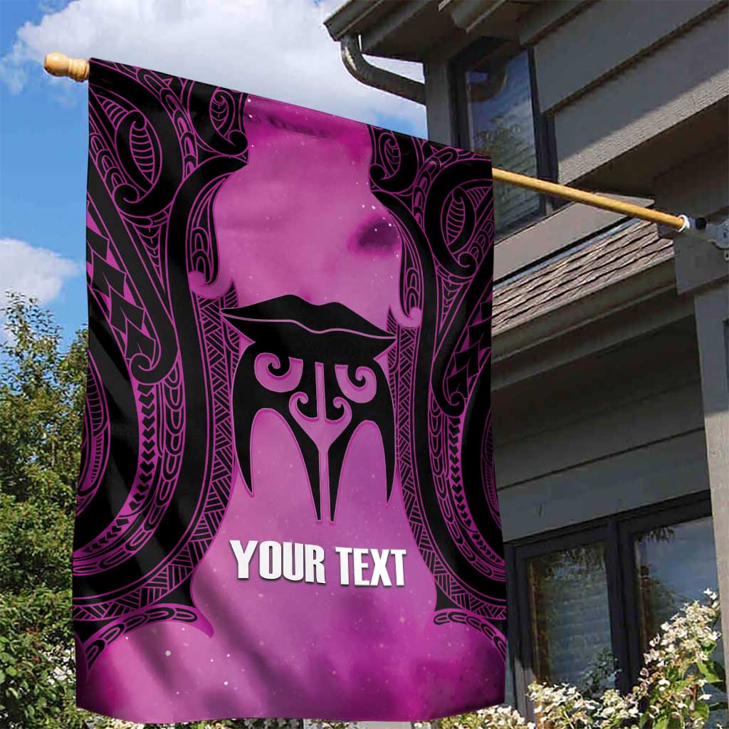 Personalised Moko Kauae New Zealand Garden Flag Maori Chin Tattoo Pink LT14 - Polynesian Pride