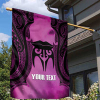 Personalised Moko Kauae New Zealand Garden Flag Maori Chin Tattoo Pink LT14 - Polynesian Pride