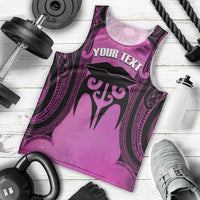 Personalised Moko Kauae New Zealand Men Tank Top Maori Chin Tattoo Pink LT14 - Polynesian Pride