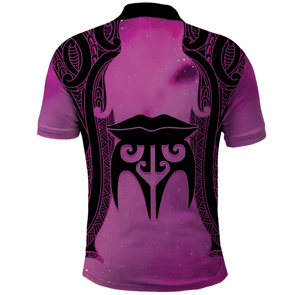 Personalised Moko Kauae New Zealand Polo Shirt Maori Chin Tattoo Pink LT14 - Polynesian Pride