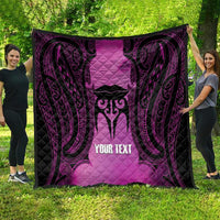 Personalised Moko Kauae New Zealand Quilt Maori Chin Tattoo Pink LT14 - Polynesian Pride