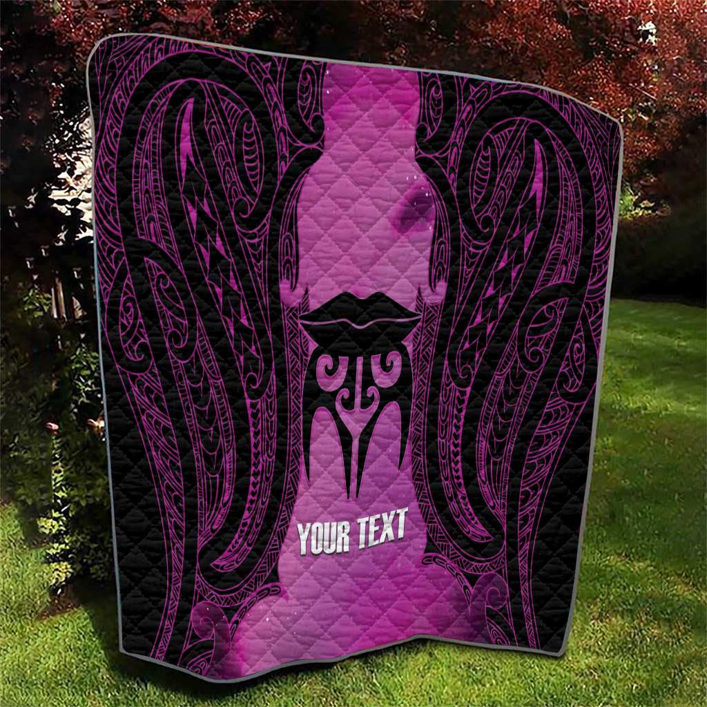 Personalised Moko Kauae New Zealand Quilt Maori Chin Tattoo Pink LT14 - Polynesian Pride