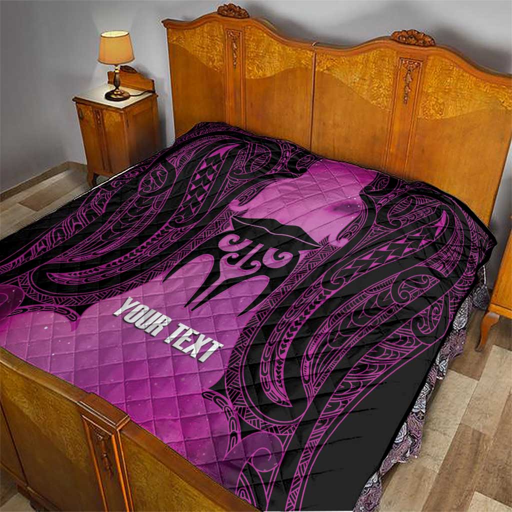 Personalised Moko Kauae New Zealand Quilt Maori Chin Tattoo Pink LT14 - Polynesian Pride