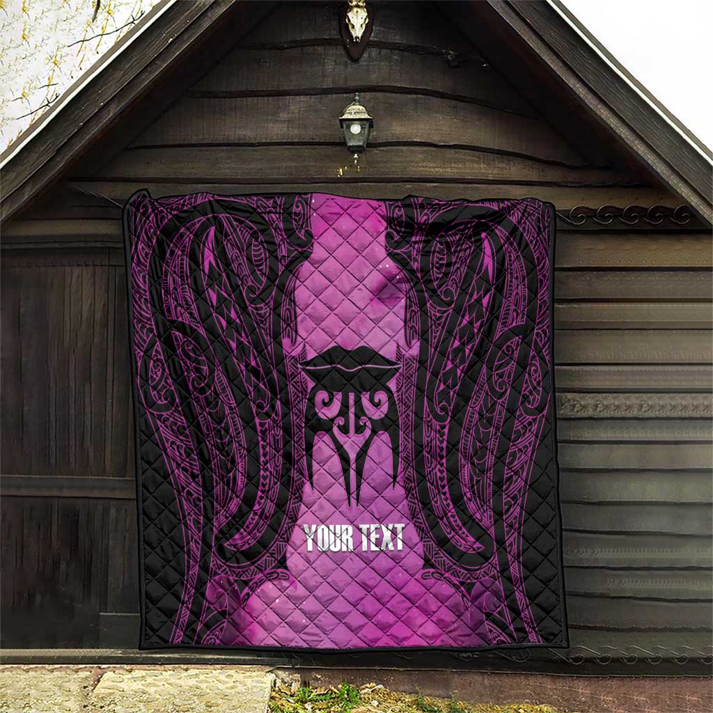 Personalised Moko Kauae New Zealand Quilt Maori Chin Tattoo Pink LT14 - Polynesian Pride