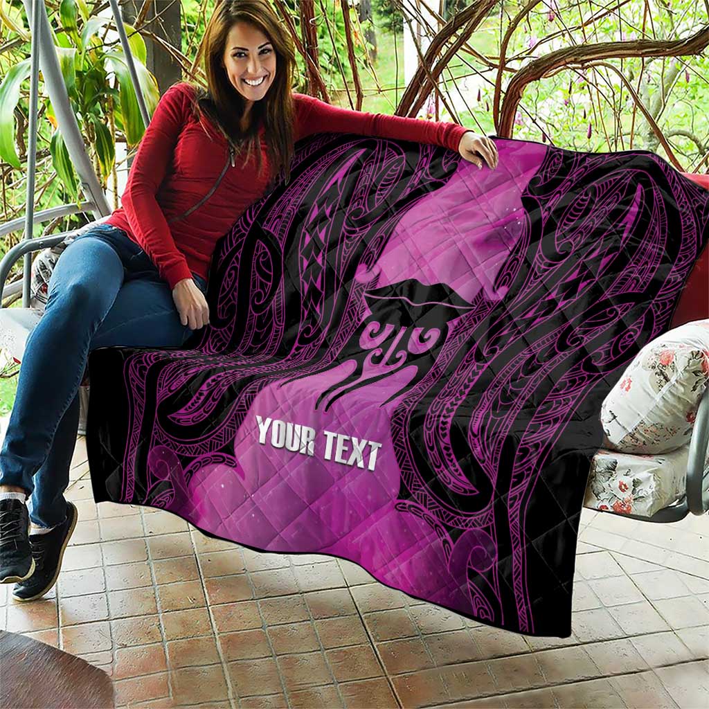 Personalised Moko Kauae New Zealand Quilt Maori Chin Tattoo Pink LT14 - Polynesian Pride