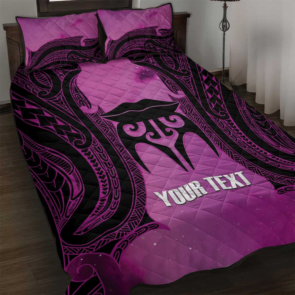 Personalised Moko Kauae New Zealand Quilt Bed Set Maori Chin Tattoo Pink LT14 Pink - Polynesian Pride