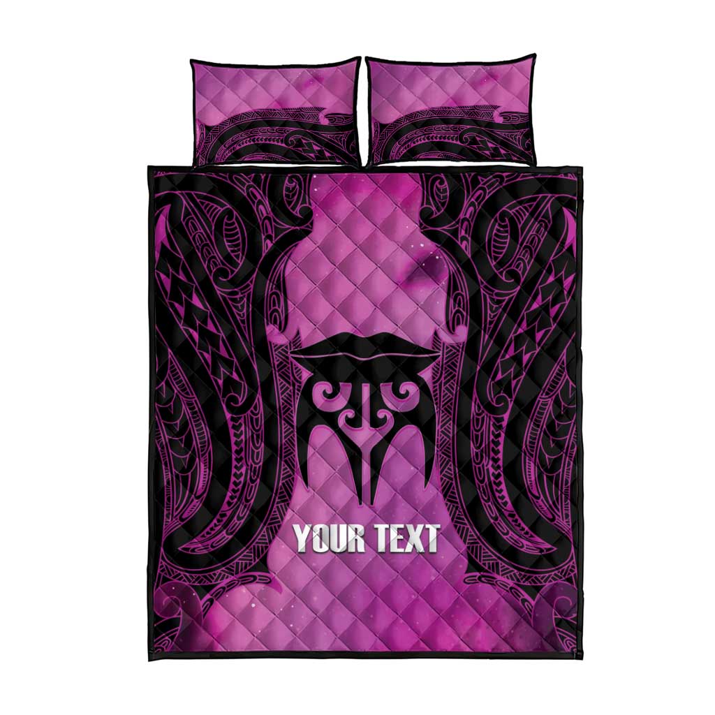 Personalised Moko Kauae New Zealand Quilt Bed Set Maori Chin Tattoo Pink LT14 - Polynesian Pride