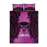 Personalised Moko Kauae New Zealand Quilt Bed Set Maori Chin Tattoo Pink LT14 - Polynesian Pride