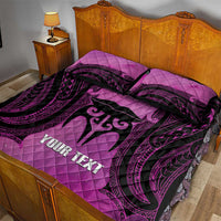Personalised Moko Kauae New Zealand Quilt Bed Set Maori Chin Tattoo Pink LT14 - Polynesian Pride
