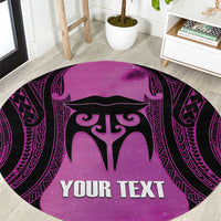 Personalised Moko Kauae New Zealand Round Carpet Maori Chin Tattoo Pink LT14 Pink - Polynesian Pride