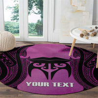 Personalised Moko Kauae New Zealand Round Carpet Maori Chin Tattoo Pink LT14 - Polynesian Pride