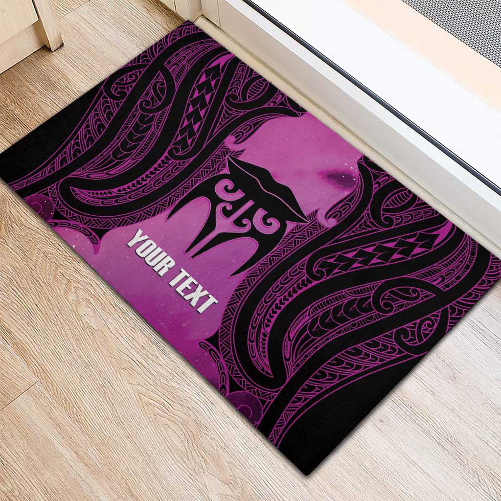 Personalised Moko Kauae New Zealand Rubber Doormat Maori Chin Tattoo Pink LT14 - Polynesian Pride