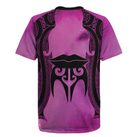 Personalised Moko Kauae New Zealand Rugby Jersey Maori Chin Tattoo Pink LT14 - Polynesian Pride