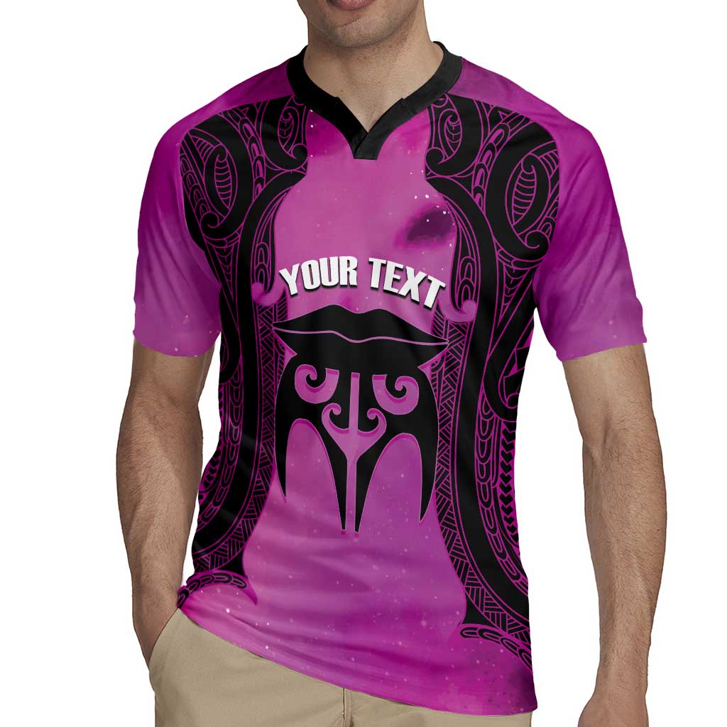 Personalised Moko Kauae New Zealand Rugby Jersey Maori Chin Tattoo Pink LT14 - Polynesian Pride