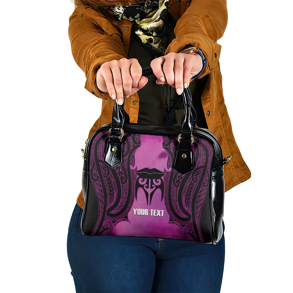 Personalised Moko Kauae New Zealand Shoulder Handbag Maori Chin Tattoo Pink LT14 One Size Pink - Polynesian Pride