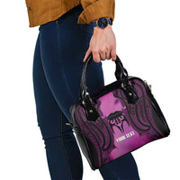Personalised Moko Kauae New Zealand Shoulder Handbag Maori Chin Tattoo Pink LT14 - Polynesian Pride