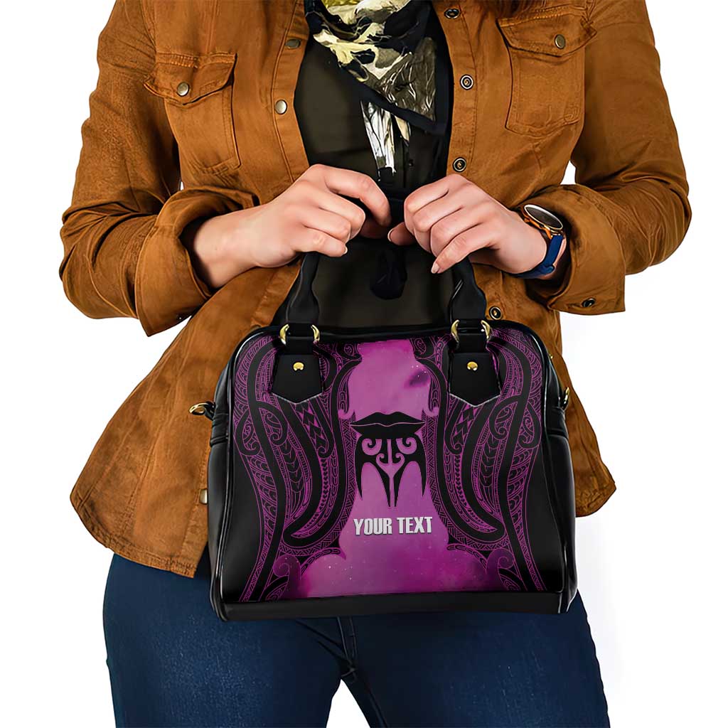 Personalised Moko Kauae New Zealand Shoulder Handbag Maori Chin Tattoo Pink LT14 - Polynesian Pride