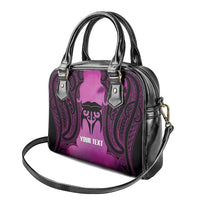 Personalised Moko Kauae New Zealand Shoulder Handbag Maori Chin Tattoo Pink LT14 - Polynesian Pride