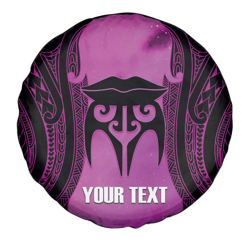 Personalised Moko Kauae New Zealand Spare Tire Cover Maori Chin Tattoo Pink LT14 - Polynesian Pride