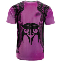 Personalised Moko Kauae New Zealand T Shirt Maori Chin Tattoo Pink LT14 - Polynesian Pride