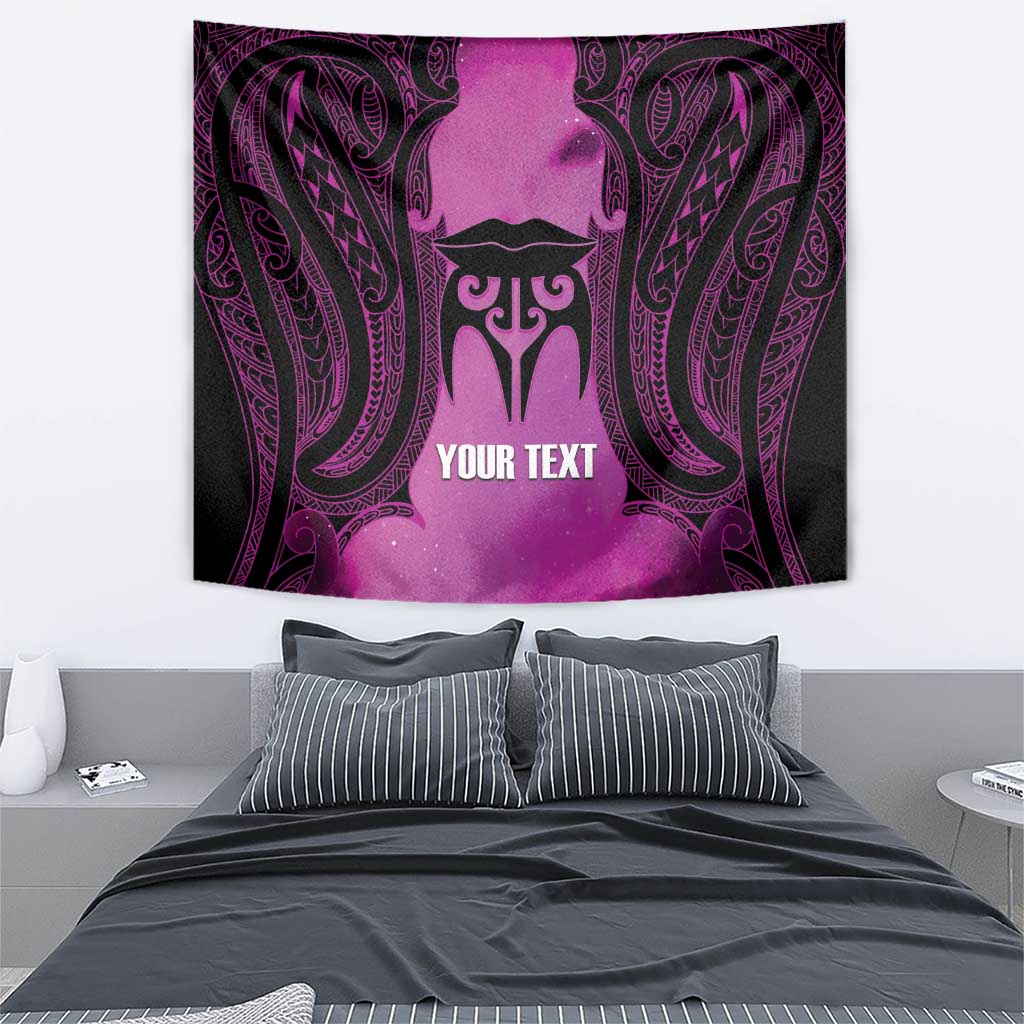 Personalised Moko Kauae New Zealand Tapestry Maori Chin Tattoo Pink LT14 - Polynesian Pride