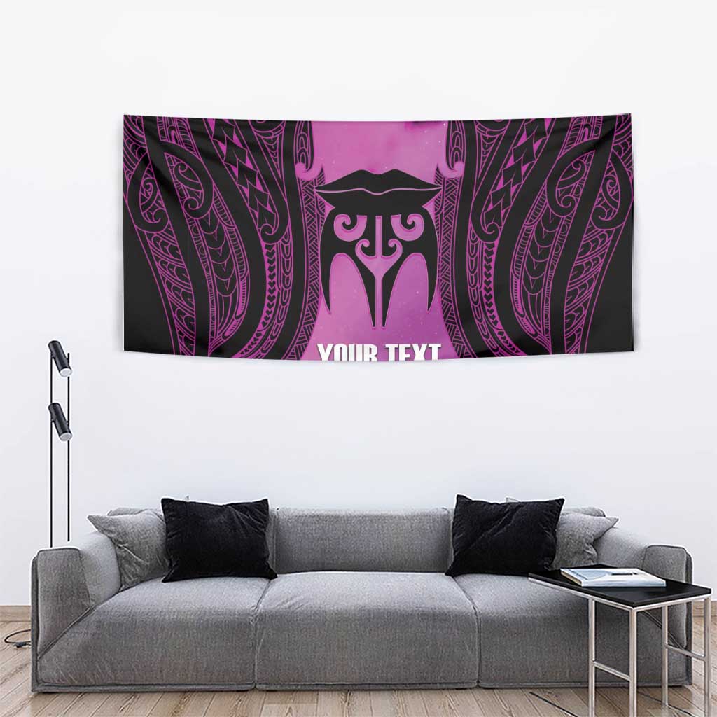 Personalised Moko Kauae New Zealand Tapestry Maori Chin Tattoo Pink LT14 - Polynesian Pride