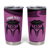 Personalised Moko Kauae New Zealand Tumbler Cup Maori Chin Tattoo Pink LT14 Pink - Polynesian Pride
