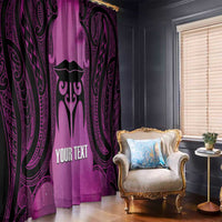 Personalised Moko Kauae New Zealand Window Curtain Maori Chin Tattoo Pink LT14 - Polynesian Pride