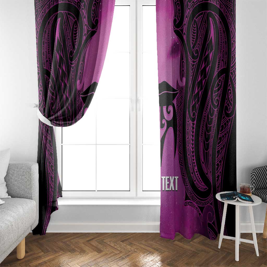 Personalised Moko Kauae New Zealand Window Curtain Maori Chin Tattoo Pink LT14 - Polynesian Pride