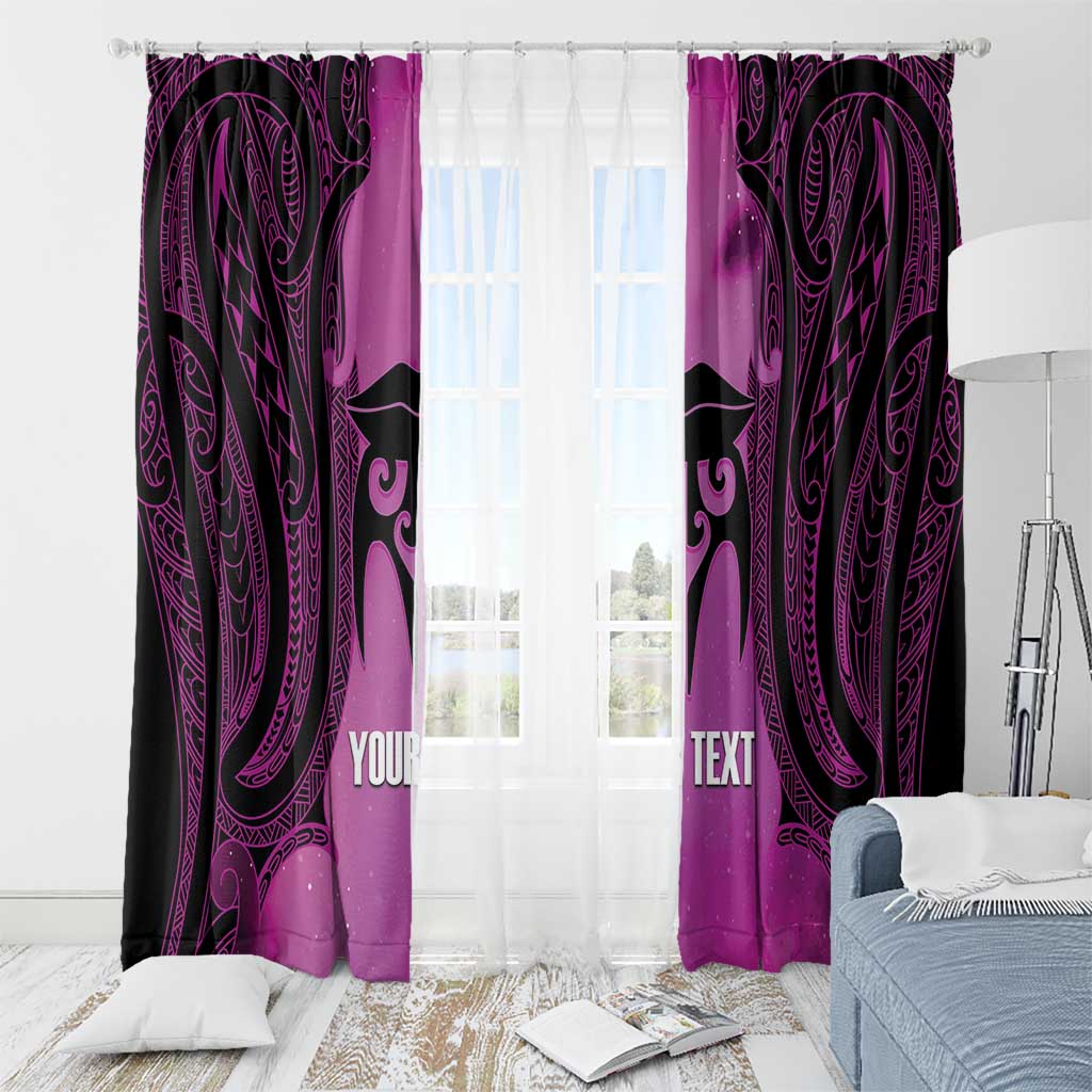 Personalised Moko Kauae New Zealand Window Curtain Maori Chin Tattoo Pink LT14 - Polynesian Pride