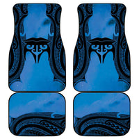 Personalised Moko Kauae New Zealand Car Mats Maori Chin Tattoo Blue LT14 - Polynesian Pride