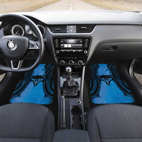Personalised Moko Kauae New Zealand Car Mats Maori Chin Tattoo Blue LT14 Set 2pcs - Front Blue - Polynesian Pride