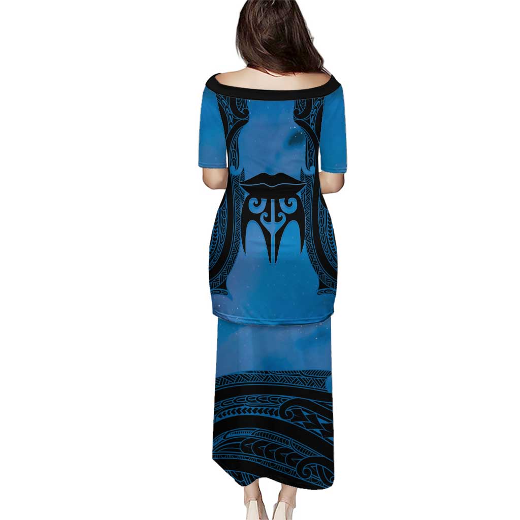 Personalised Moko Kauae New Zealand Puletasi Maori Chin Tattoo Blue LT14 - Polynesian Pride