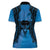 Personalised Moko Kauae New Zealand Women Polo Shirt Maori Chin Tattoo Blue - Polynesian Pride