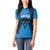 Personalised Moko Kauae New Zealand Women Polo Shirt Maori Chin Tattoo Blue - Polynesian Pride