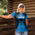 Personalised Moko Kauae New Zealand Women Polo Shirt Maori Chin Tattoo Blue - Polynesian Pride
