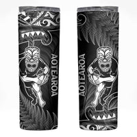 New Zealand Silver Fern Rugby Skinny Tumbler All Black Koru Maori LT14 Black - Polynesian Pride