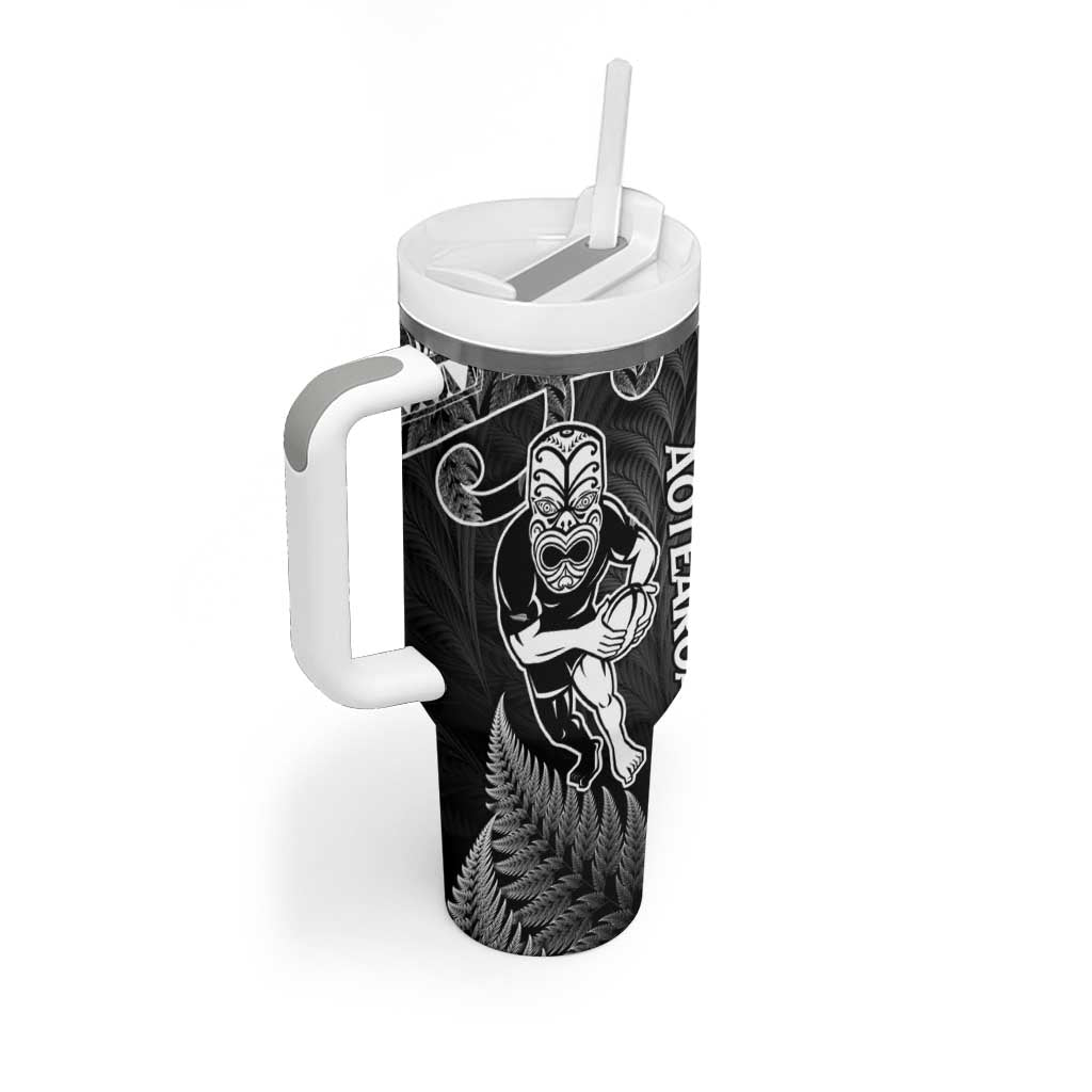 New Zealand Silver Fern Rugby Tumbler With Handle All Black Koru Maori LT14 - Polynesian Pride