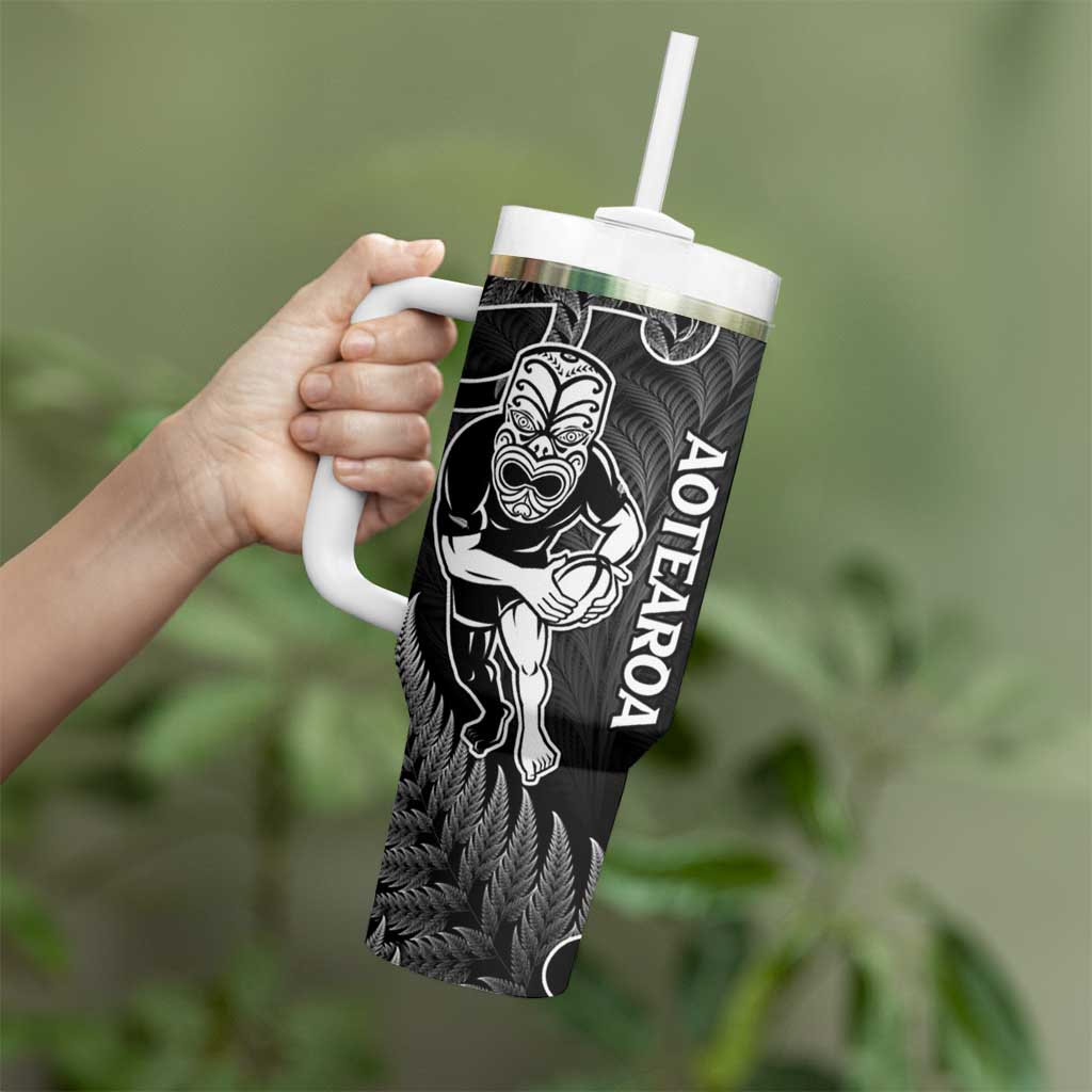 New Zealand Silver Fern Rugby Tumbler With Handle All Black Koru Maori LT14 - Polynesian Pride