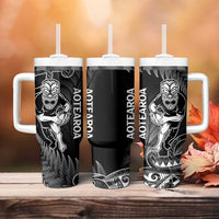 New Zealand Silver Fern Rugby Tumbler With Handle All Black Koru Maori LT14 - Polynesian Pride