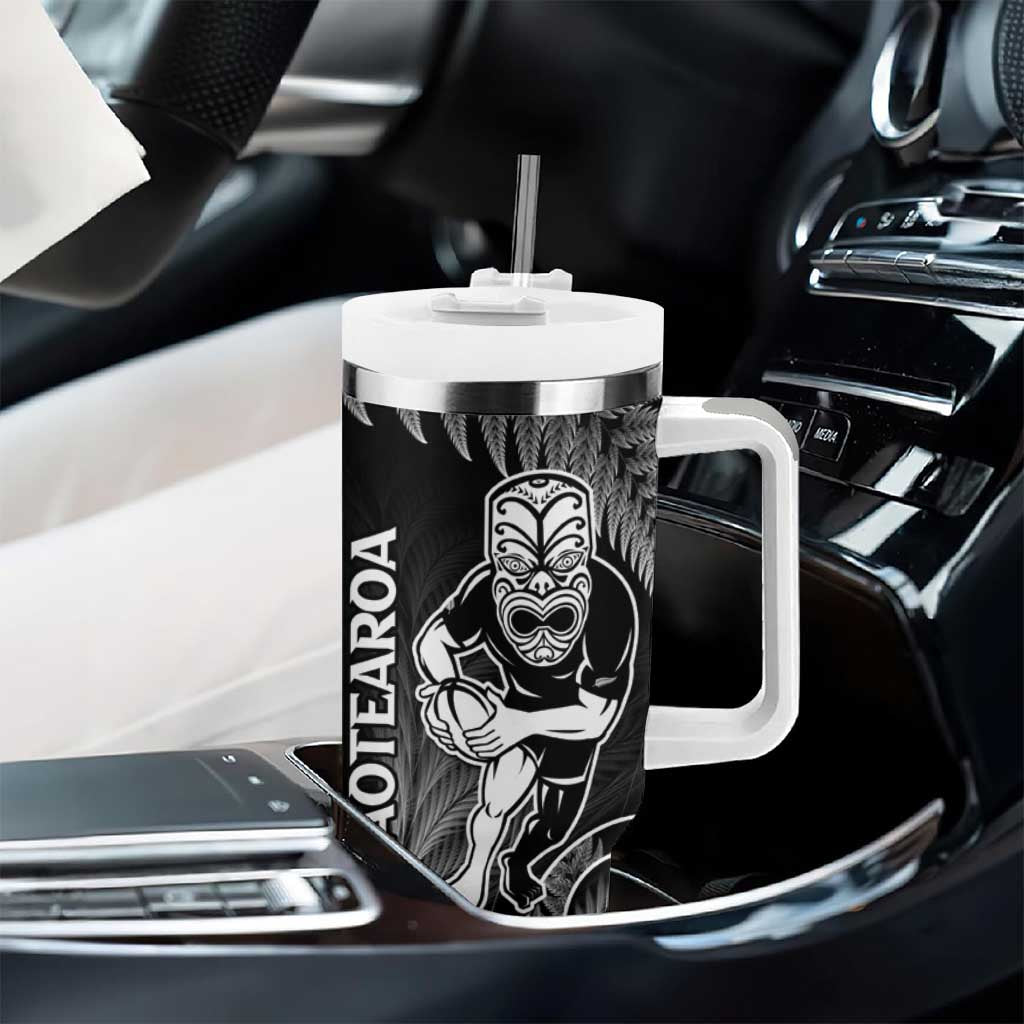 New Zealand Silver Fern Rugby Tumbler With Handle All Black Koru Maori LT14 - Polynesian Pride