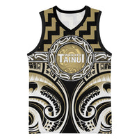Aotearoa Waikato Tainui Personalised Basketball Jersey Maori Iwi Poutama Puhoro Tattoo LT14 Unisex Old Yellow - Polynesian Pride