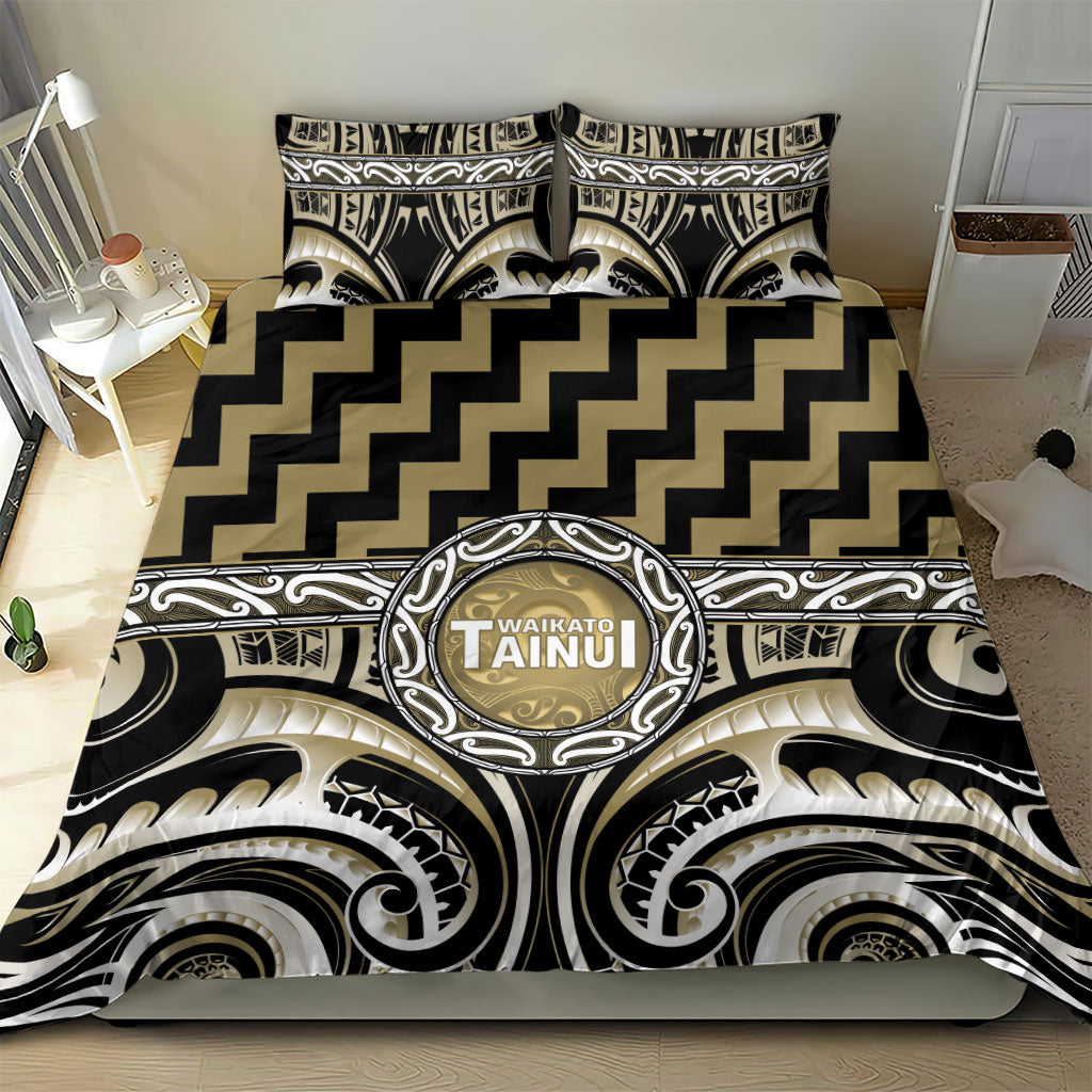Aotearoa Waikato Tainui Bedding Set Maori Iwi Poutama Puhoro Tattoo LT14 - Polynesian Pride