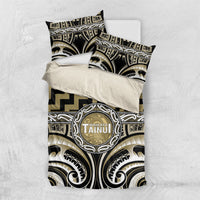 Aotearoa Waikato Tainui Bedding Set Maori Iwi Poutama Puhoro Tattoo LT14 US Twin 172cm x 218cm Old Yellow - Polynesian Pride
