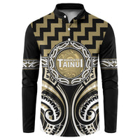 Aotearoa Waikato Tainui Personalised Button Sweatshirt Maori Iwi Poutama Puhoro Tattoo LT14 Old Yellow - Polynesian Pride