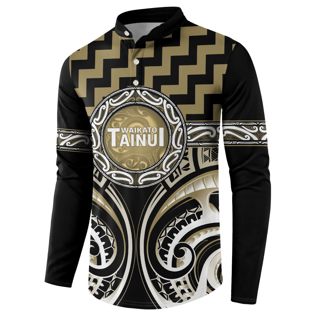Aotearoa Waikato Tainui Personalised Button Sweatshirt Maori Iwi Poutama Puhoro Tattoo LT14 - Polynesian Pride