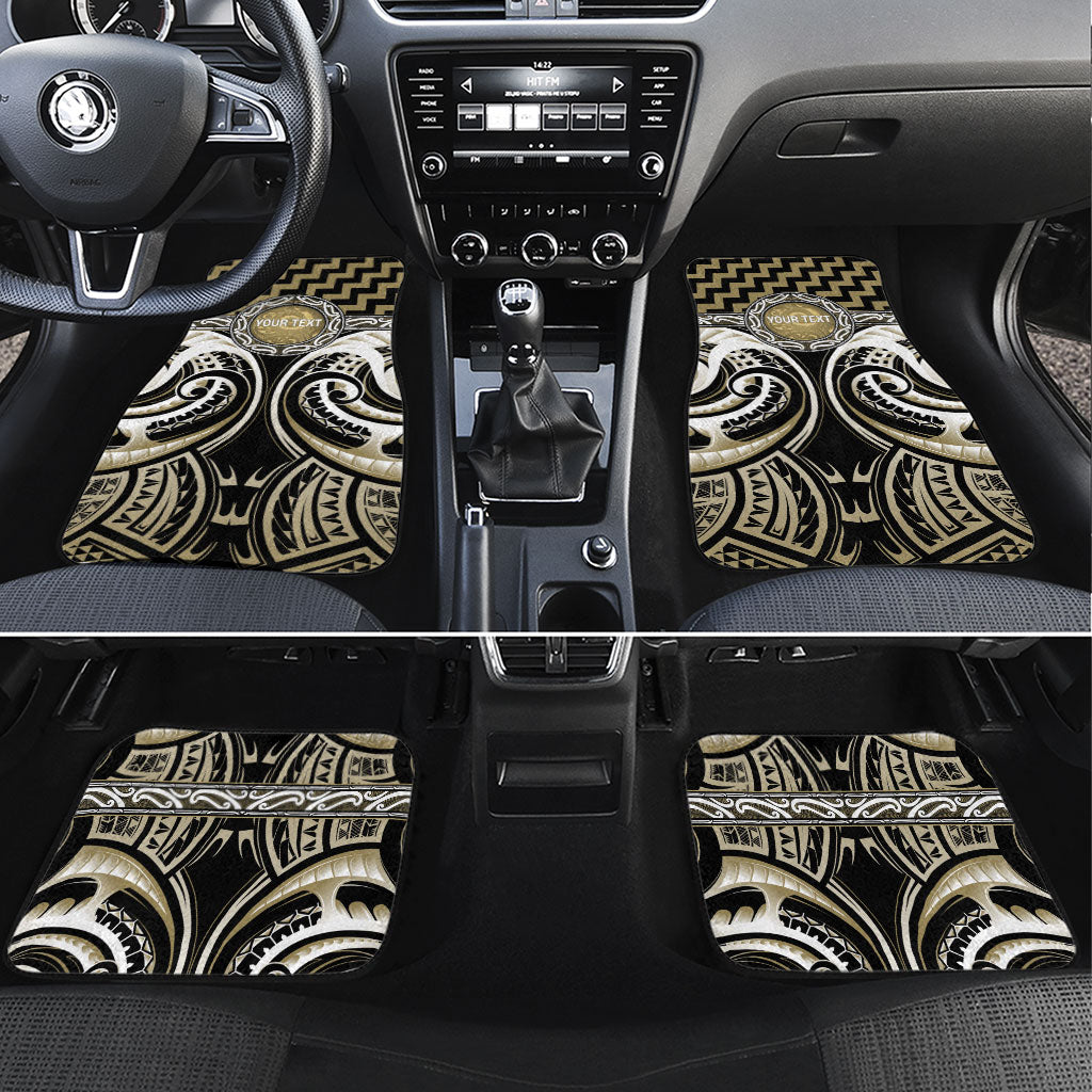 Aotearoa Waikato Tainui Personalised Car Mats Maori Iwi Poutama Puhoro Tattoo LT14 Set 4pcs Old Yellow - Polynesian Pride