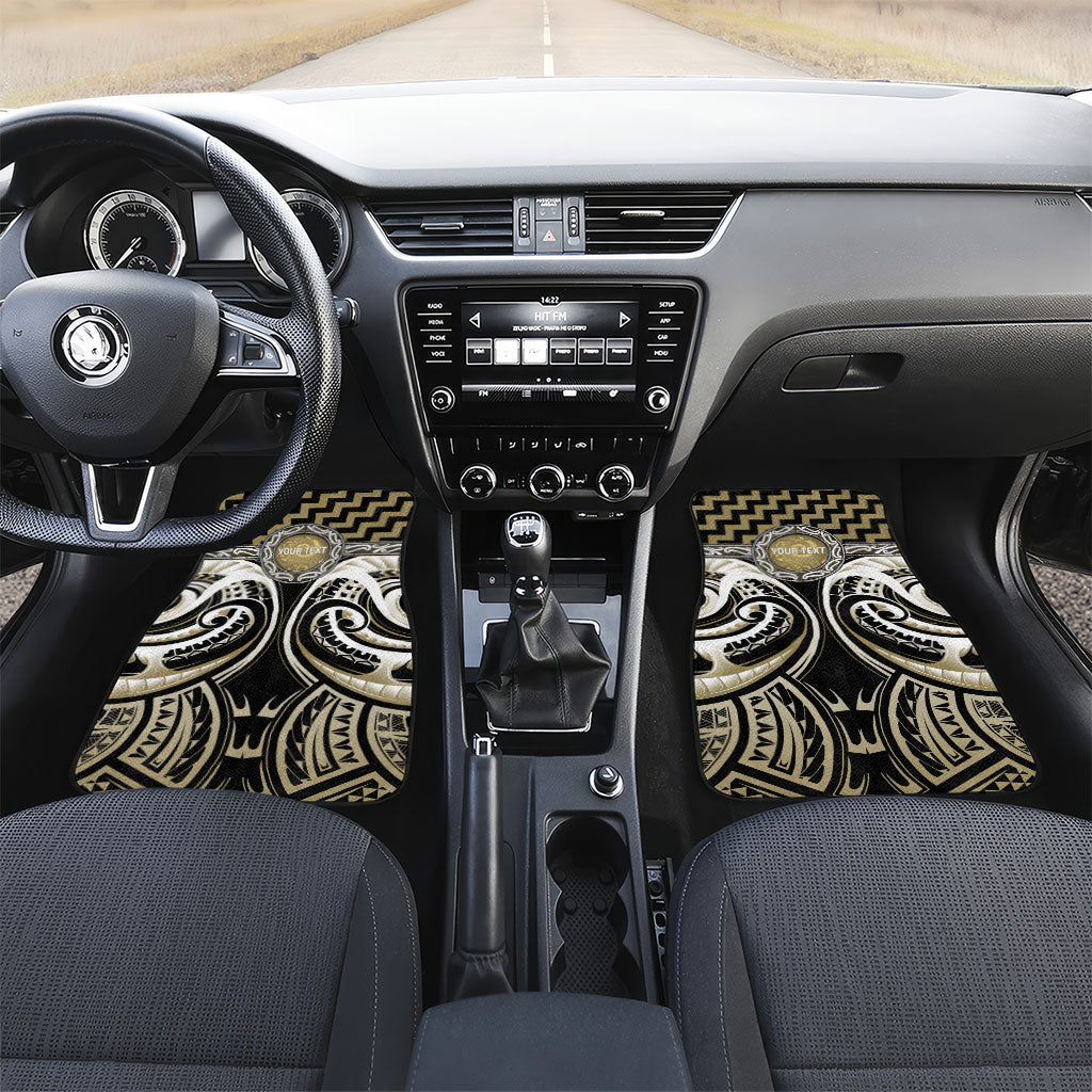 Aotearoa Waikato Tainui Personalised Car Mats Maori Iwi Poutama Puhoro Tattoo LT14 Set 2pcs - Front Old Yellow - Polynesian Pride