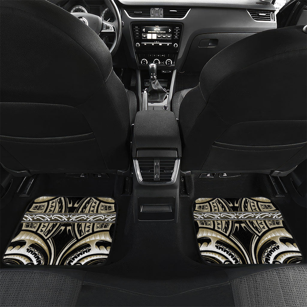 Aotearoa Waikato Tainui Personalised Car Mats Maori Iwi Poutama Puhoro Tattoo LT14 Set 2pcs - Back Old Yellow - Polynesian Pride
