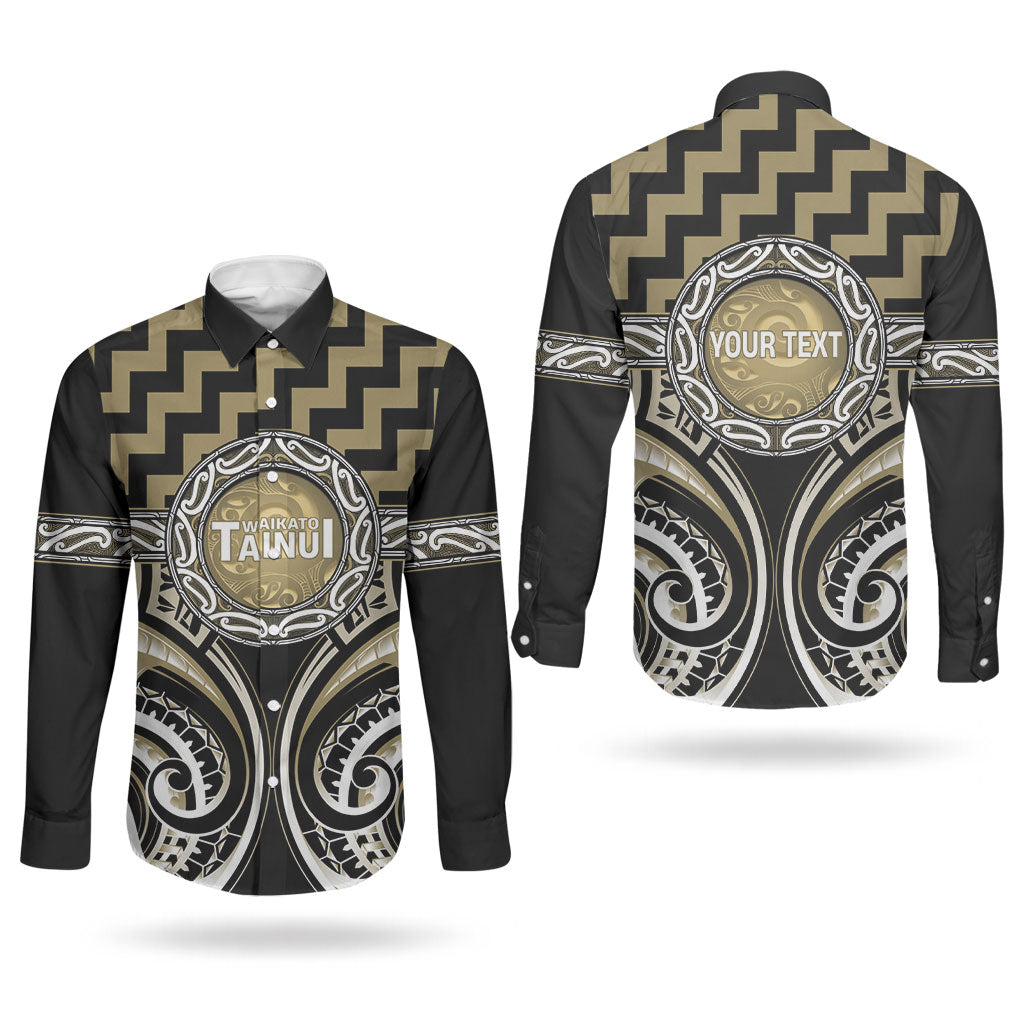 Aotearoa Waikato Tainui Personalised Couples Matching Off Shoulder Short Dress and Long Sleeve Button Shirt Maori Iwi Poutama Puhoro Tattoo LT14 - Polynesian Pride
